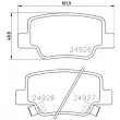 Jeu de 4 plaquettes de frein arrière HELLA 8DB 355 014-891 - Visuel 2