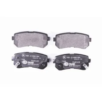 Jeu de 4 plaquettes de frein arrière HELLA 8DB 355 014-911