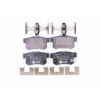 Jeu de 4 plaquettes de frein arrière HELLA 8DB 355 015-611