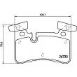 Jeu de 4 plaquettes de frein arrière HELLA 8DB 355 015-721 - Visuel 2