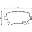Jeu de 4 plaquettes de frein arrière HELLA 8DB 355 015-951 - Visuel 2