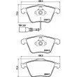 Jeu de 4 plaquettes de frein avant HELLA 8DB 355 015-971 - Visuel 2
