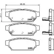 Jeu de 4 plaquettes de frein arrière HELLA 8DB 355 016-701 - Visuel 2