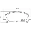 Jeu de 4 plaquettes de frein avant HELLA 8DB 355 016-721 - Visuel 2
