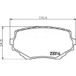 Jeu de 4 plaquettes de frein avant HELLA 8DB 355 017-181 - Visuel 2