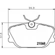 Jeu de 4 plaquettes de frein avant HELLA 8DB 355 017-761 - Visuel 2