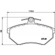 Jeu de 4 plaquettes de frein avant HELLA 8DB 355 017-901 - Visuel 2