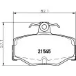 Jeu de 4 plaquettes de frein arrière HELLA 8DB 355 018-021 - Visuel 2