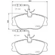 Jeu de 4 plaquettes de frein avant HELLA 8DB 355 018-171 - Visuel 2
