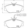 Jeu de 4 plaquettes de frein avant HELLA 8DB 355 018-181 - Visuel 2