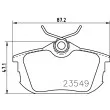 Jeu de 4 plaquettes de frein arrière HELLA 8DB 355 018-271 - Visuel 2