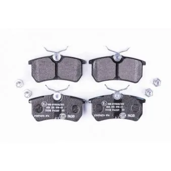 Jeu de 4 plaquettes de frein arrière HELLA 8DB 355 018-411