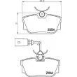 Jeu de 4 plaquettes de frein arrière HELLA 8DB 355 018-591 - Visuel 2