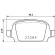 Jeu de 4 plaquettes de frein arrière HELLA 8DB 355 018-641 - Visuel 2