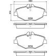 Jeu de 4 plaquettes de frein avant HELLA 8DB 355 018-731 - Visuel 1