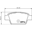 Jeu de 4 plaquettes de frein arrière HELLA 8DB 355 018-851 - Visuel 2