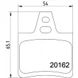 Jeu de 4 plaquettes de frein arrière HELLA 8DB 355 019-011 - Visuel 2