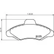 Jeu de 4 plaquettes de frein avant HELLA 8DB 355 019-041 - Visuel 2