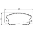 Jeu de 4 plaquettes de frein arrière HELLA 8DB 355 019-061 - Visuel 2