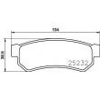 Jeu de 4 plaquettes de frein arrière HELLA 8DB 355 019-591 - Visuel 2