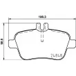 Jeu de 4 plaquettes de frein arrière HELLA 8DB 355 019-641 - Visuel 2