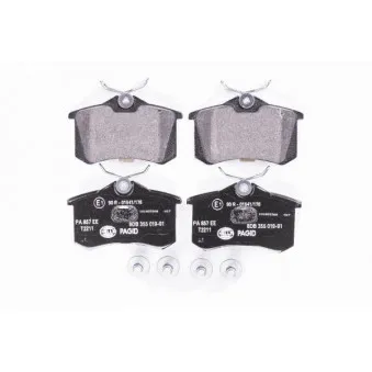 Jeu de 4 plaquettes de frein arrière HELLA 8DB 355 019-911