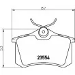 Jeu de 4 plaquettes de frein arrière HELLA 8DB 355 019-911 - Visuel 2