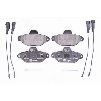 Jeu de 4 plaquettes de frein avant HELLA 8DB 355 019-931