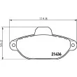 Jeu de 4 plaquettes de frein avant HELLA 8DB 355 019-931 - Visuel 2