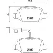 Jeu de 4 plaquettes de frein arrière HELLA 8DB 355 019-961 - Visuel 2