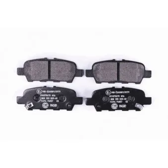 Jeu de 4 plaquettes de frein arrière HELLA 8DB 355 020-401
