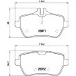 Jeu de 4 plaquettes de frein arrière HELLA 8DB 355 020-471 - Visuel 2
