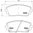 Jeu de 4 plaquettes de frein avant HELLA 8DB 355 020-611 - Visuel 2