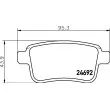 Jeu de 4 plaquettes de frein arrière HELLA 8DB 355 020-641 - Visuel 2