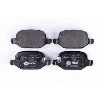 Jeu de 4 plaquettes de frein arrière HELLA 8DB 355 020-761