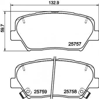 Jeu de 4 plaquettes de frein avant HELLA 8DB 355 020-871