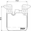Jeu de 4 plaquettes de frein arrière HELLA 8DB 355 021-341 - Visuel 2