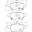 Jeu de 4 plaquettes de frein avant HELLA 8DB 355 021-451 - Visuel 2