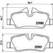 Jeu de 4 plaquettes de frein arrière HELLA 8DB 355 021-481 - Visuel 2