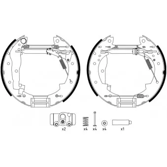 Kit de freins arrière (prémontés) HELLA 8DB 355 022-731