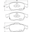 Jeu de 4 plaquettes de frein avant HELLA 8DB 355 023-251 - Visuel 2