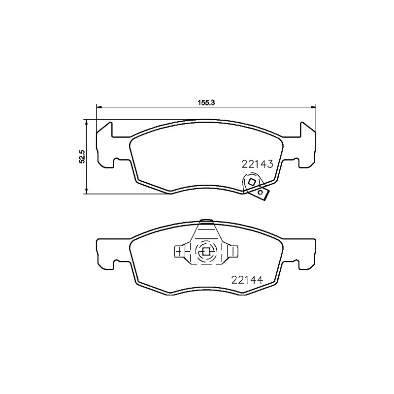 Jeu de 4 plaquettes de frein avant HELLA 8DB 355 023-261