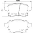 Jeu de 4 plaquettes de frein arrière HELLA 8DB 355 024-651 - Visuel 2