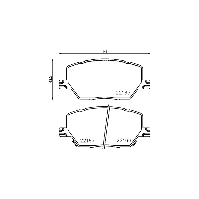 Jeu de 4 plaquettes de frein avant HELLA 8DB 355 024-711