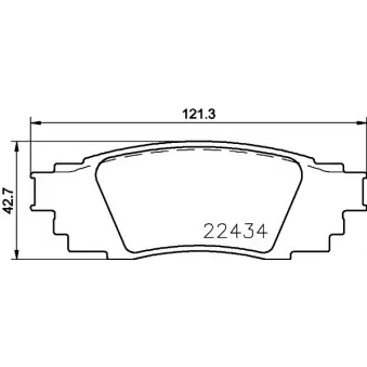 Jeu de 4 plaquettes de frein arrière HELLA 8DB 355 025-121