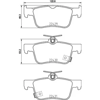 Jeu de 4 plaquettes de frein arrière HELLA 8DB 355 025-251