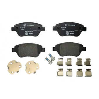 Jeu de 4 plaquettes de frein avant HELLA 8DB 355 025-301