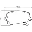 Jeu de 4 plaquettes de frein arrière HELLA 8DB 355 025-341 - Visuel 1