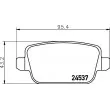 Jeu de 4 plaquettes de frein arrière HELLA 8DB 355 025-371 - Visuel 2