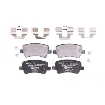 Jeu de 4 plaquettes de frein arrière HELLA 8DB 355 025-411